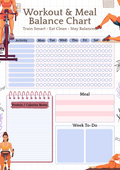 Workout & Meal Balance Chart | Digital Fitness Planner - Fit Template Hub